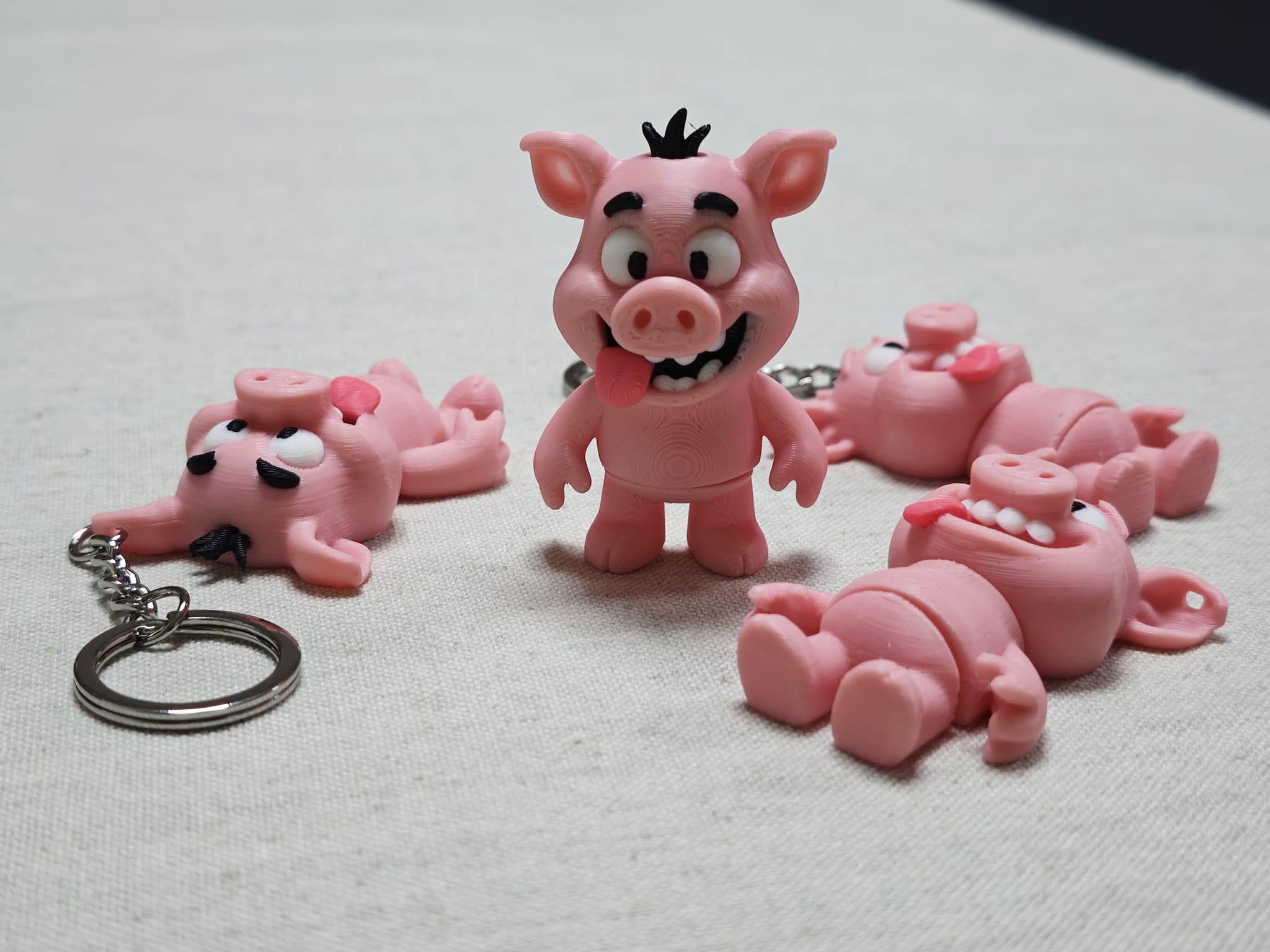 Crazy Pig Mini Flexi Keychain