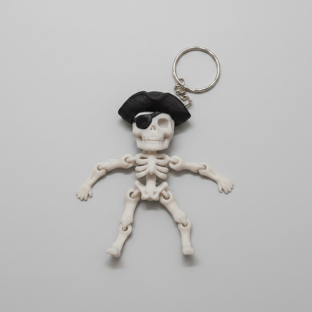 Skeleton pirate keyring