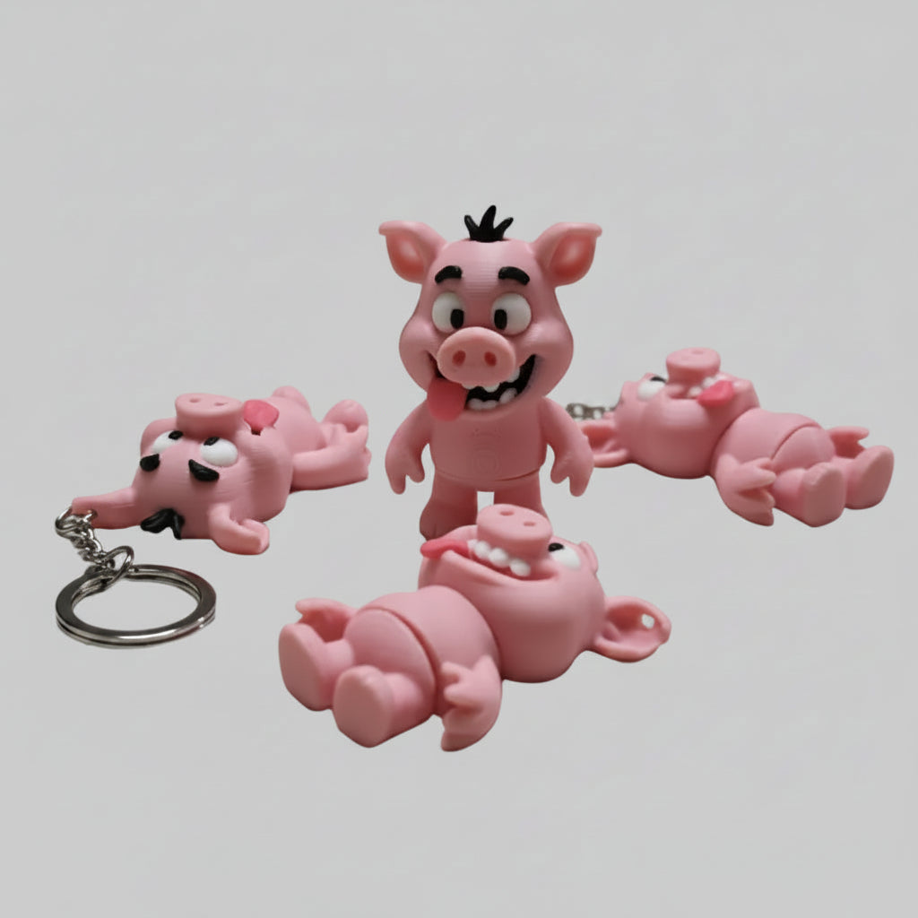 crazy pig チャーム Crazy Pig Mini Flexi Keychain – J n N Creative Works